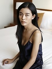 20yo busty Thai ladyboy sucks off a big white tourist cock